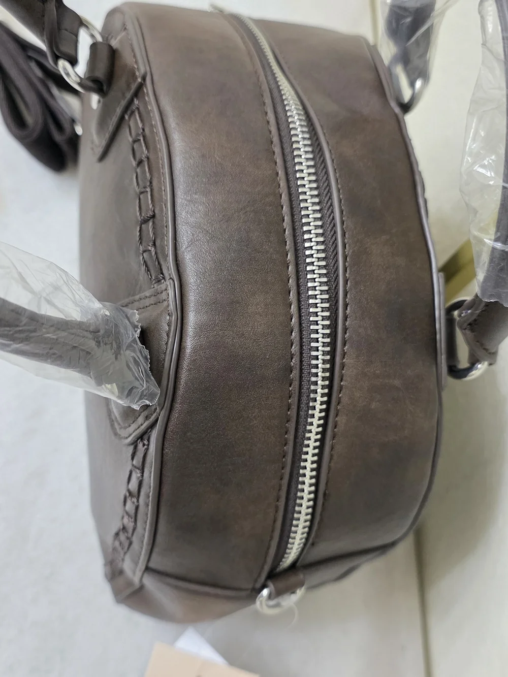 JustFab Brown Dome Satchel Handbag Top Handle Bag NWT